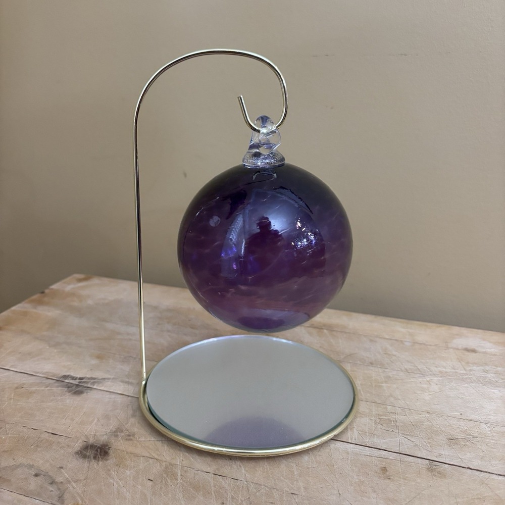 Prairie Fire Glass Studio Purple Hand  Blown Glass/Fused Glass Ornament‎ Holiday